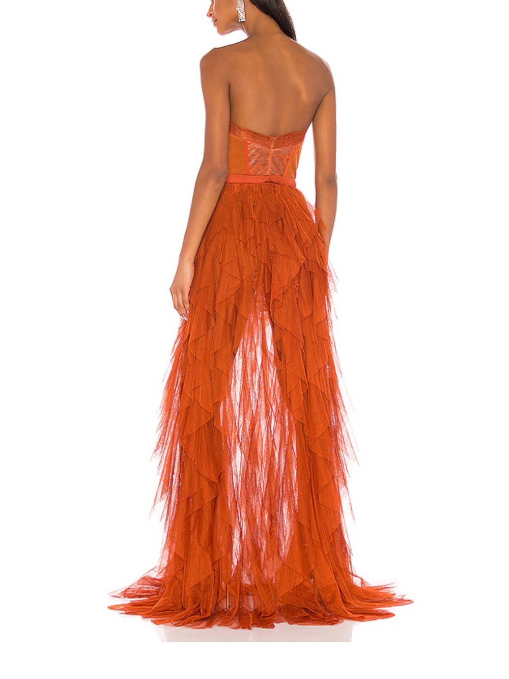 For Love & Lemons Rust Red Strapless Gown X REVOLVE BUSTIER GOWN - Picture 3 of 4